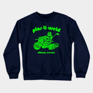 Plas-Ti-Weld logo in Kawasaki green Crewneck Sweatshirt